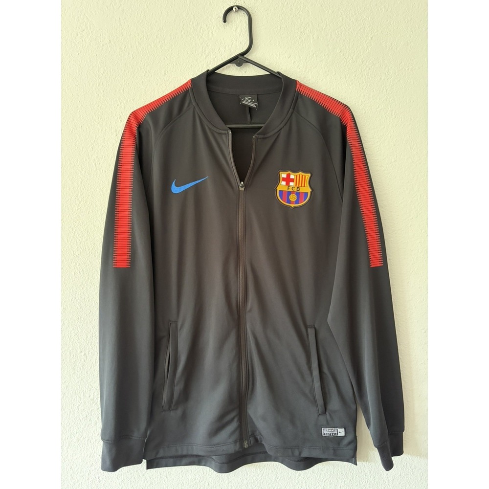 BARCELONA 2017 2018 FOOTBALL SOCCER SQUAD TRACK JACKET NIKE  sz S MEN